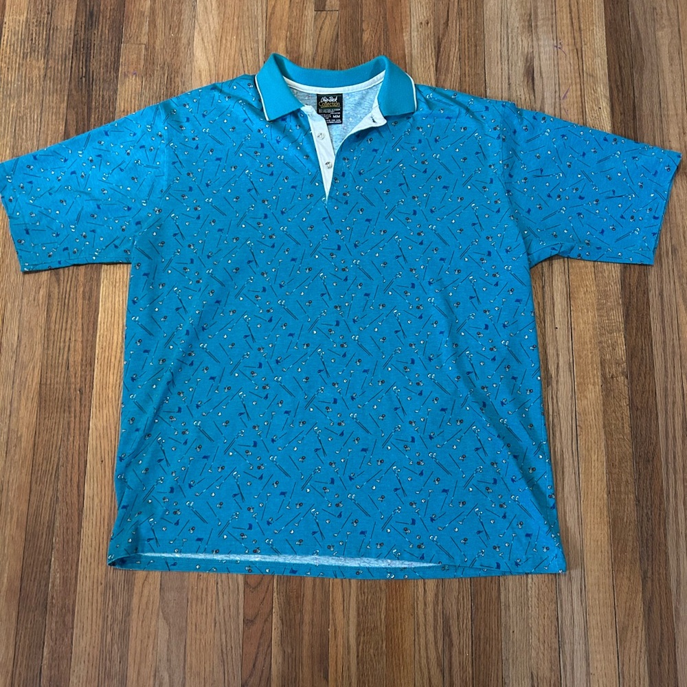 Chip Beck Collection Golf Polo Style GShirt Men Size M Golf Club Accent Made USA